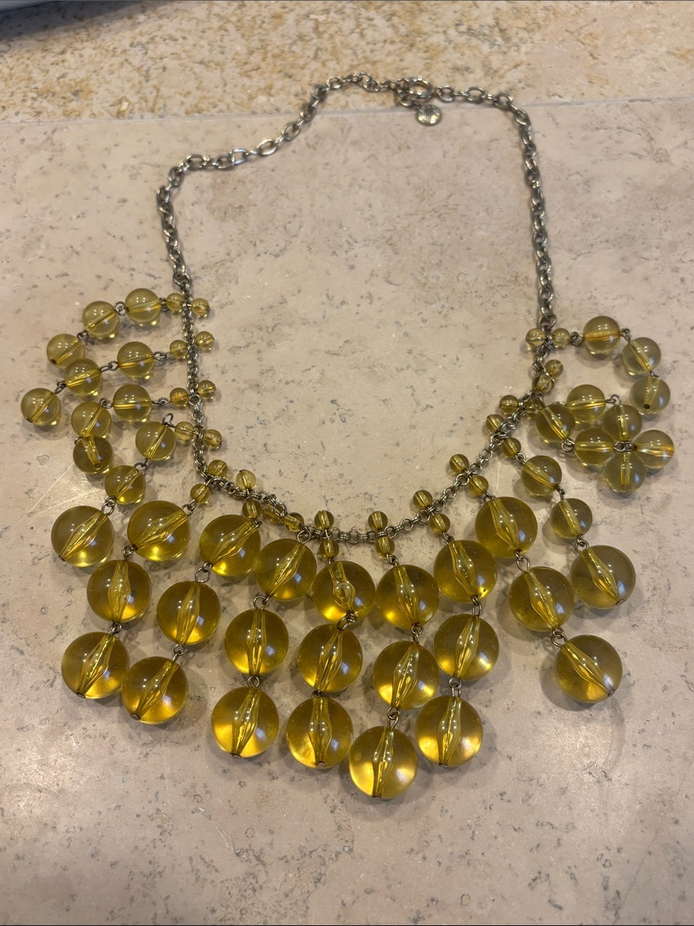 Yellow/Pale Green JCrew Bead Statement Necklace